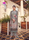 Gray Colour Fancy Designer Latest Heavy Casual Wear Printed Pure Viscose Muslin With Sequin Embroidery Work Dress Material 2004